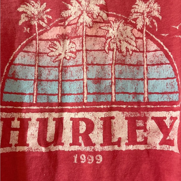 HURLEY women’s Medium Long Sleeve Tee with Palm tree graphic. GUC - Picture 2 of 5